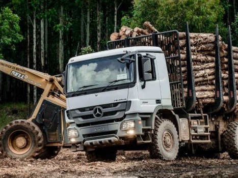 Skeletal Trailer loading Timber